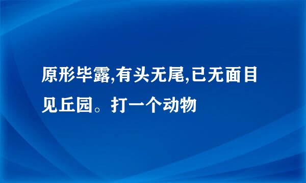 原形毕露,有头无尾,已无面目见丘园。打一个动物