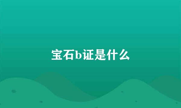 宝石b证是什么