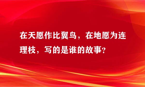 在天愿作比翼鸟，在地愿为连理枝，写的是谁的故事？