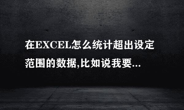 在EXCEL怎么统计超出设定范围的数据,比如说我要统计工资，看看有多少人超出