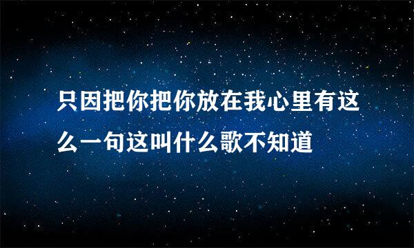 只因把你把你放在我心里有这么一句这叫什么歌不知道