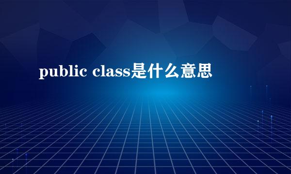 public class是什么意思