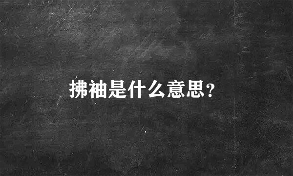 拂袖是什么意思？