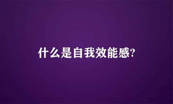 什么是自我效能感?