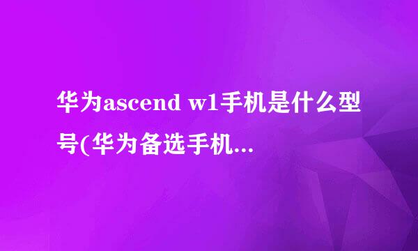 华为ascend w1手机是什么型号(华为备选手机w1和W2介绍)