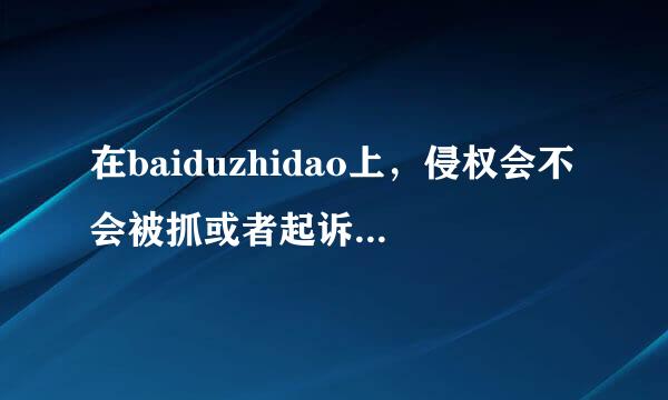 在baiduzhidao上，侵权会不会被抓或者起诉？还是只是删除问题就没事了。