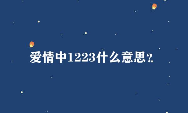 爱情中1223什么意思？