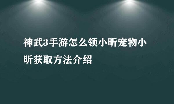 神武3手游怎么领小昕宠物小昕获取方法介绍