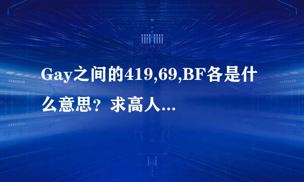 Gay之间的419,69,BF各是什么意思？求高人指点，谢谢！