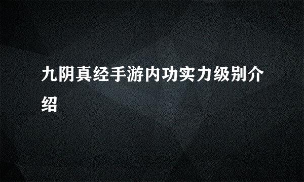 九阴真经手游内功实力级别介绍