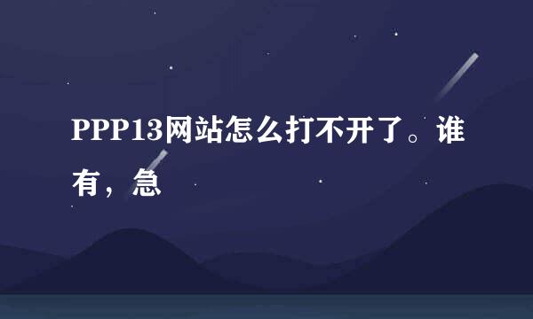 PPP13网站怎么打不开了。谁有，急