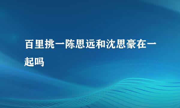 百里挑一陈思远和沈思豪在一起吗