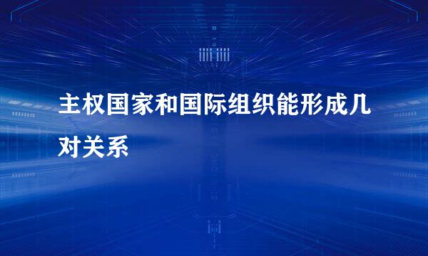 主权国家和国际组织能形成几对关系