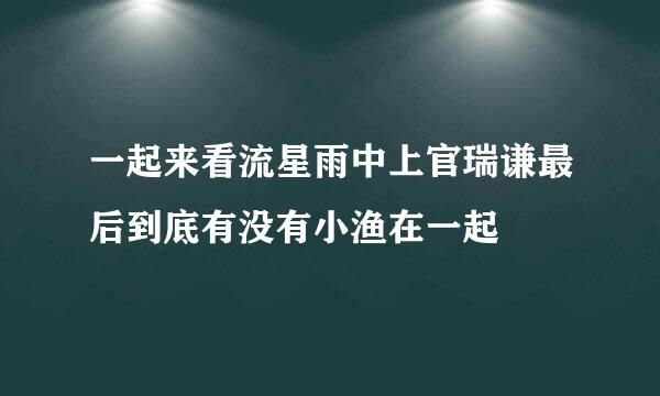 一起来看流星雨中上官瑞谦最后到底有没有小渔在一起