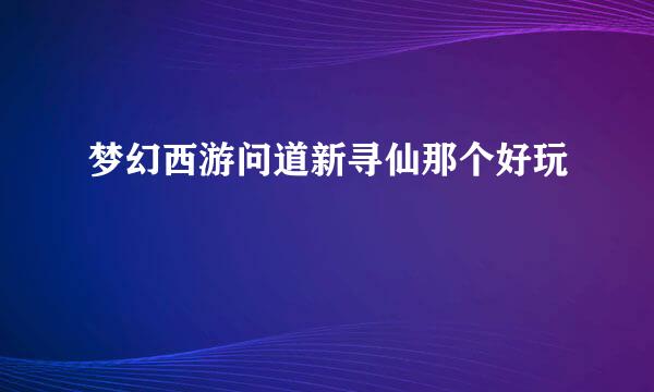 梦幻西游问道新寻仙那个好玩