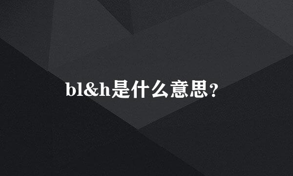 bl&h是什么意思？