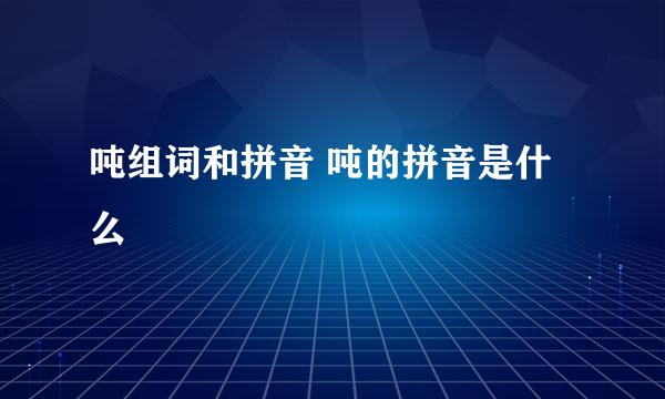 吨组词和拼音 吨的拼音是什么