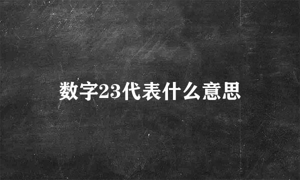 数字23代表什么意思