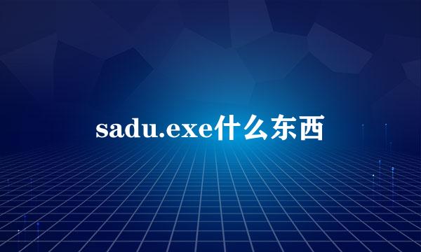 sadu.exe什么东西