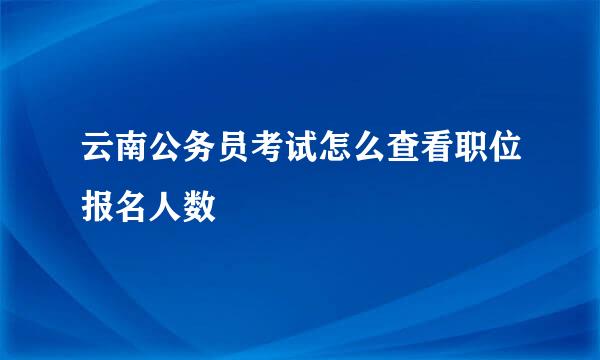 云南公务员考试怎么查看职位报名人数