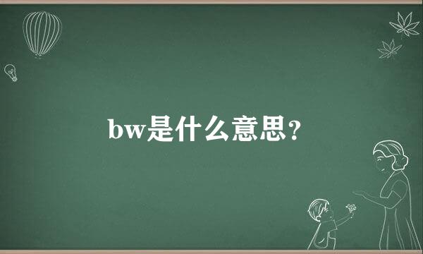 bw是什么意思？