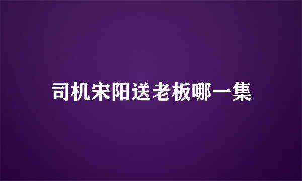 司机宋阳送老板哪一集