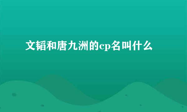 文韬和唐九洲的cp名叫什么