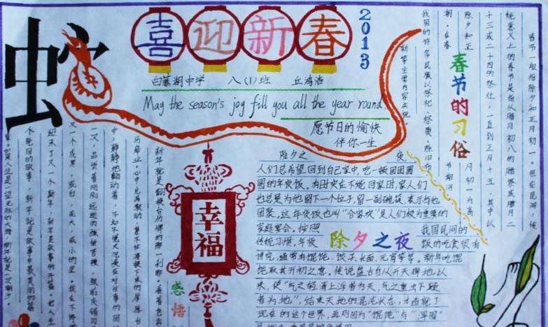 春节手抄报内容20字