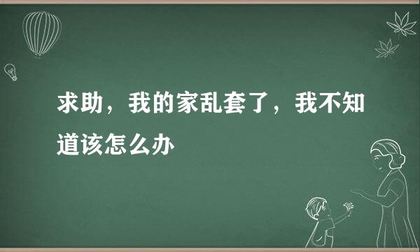 求助，我的家乱套了，我不知道该怎么办