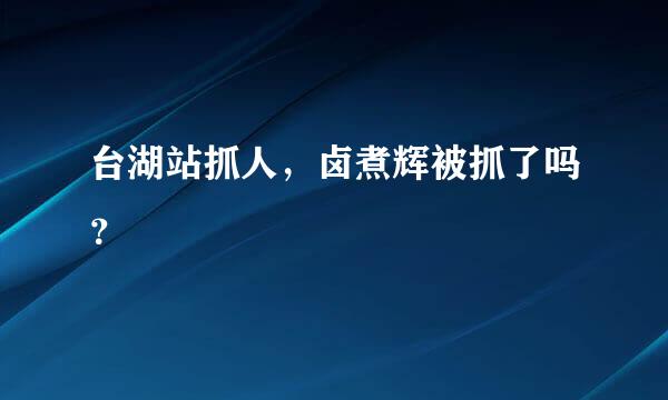 台湖站抓人，卤煮辉被抓了吗？