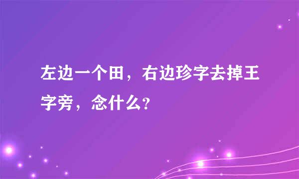 左边一个田，右边珍字去掉王字旁，念什么？