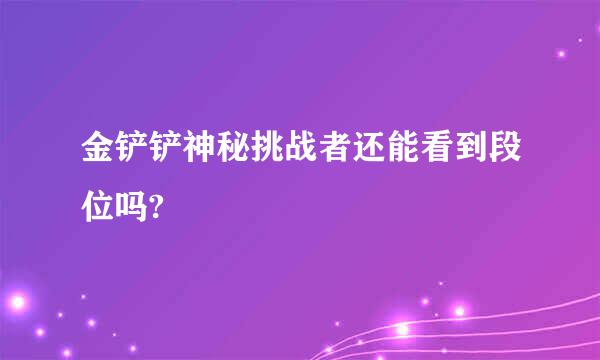 金铲铲神秘挑战者还能看到段位吗?