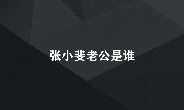 张小斐老公是谁