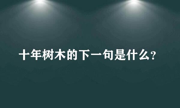 十年树木的下一句是什么？