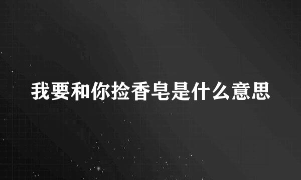 我要和你捡香皂是什么意思