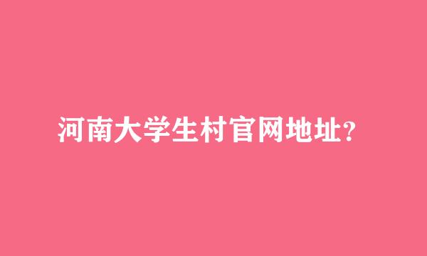 河南大学生村官网地址？