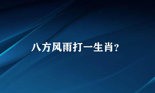 八方风雨打一生肖？