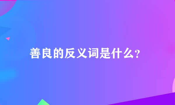 善良的反义词是什么？