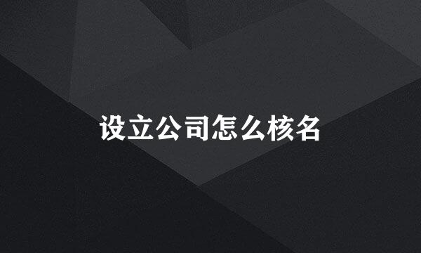 设立公司怎么核名