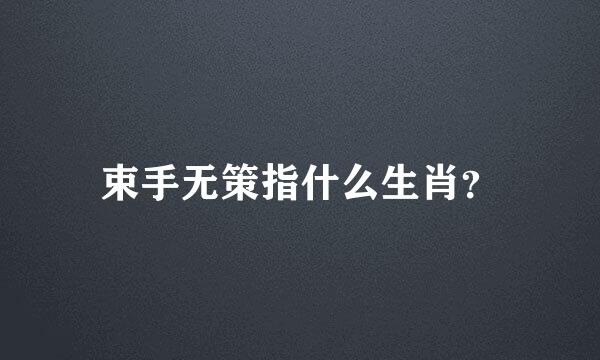 束手无策指什么生肖？