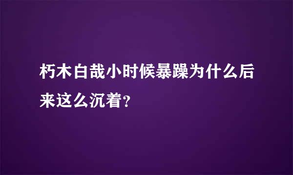 朽木白哉小时候暴躁为什么后来这么沉着？