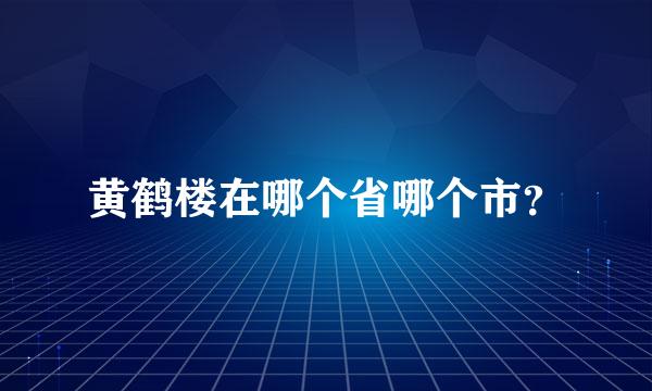 黄鹤楼在哪个省哪个市？