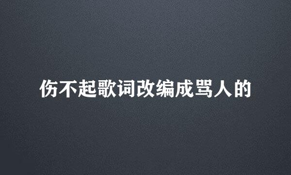 伤不起歌词改编成骂人的