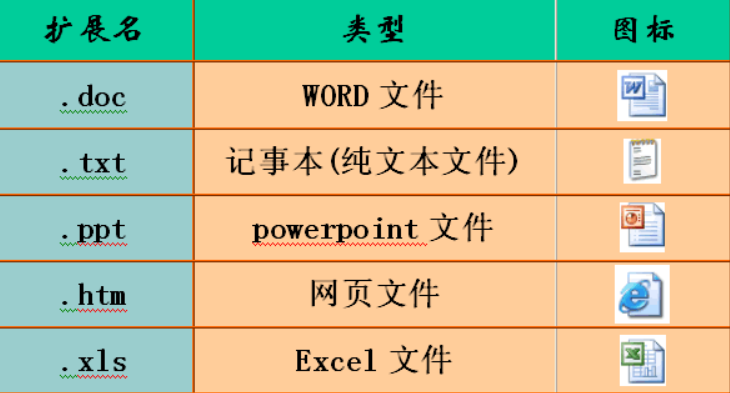 在windows系统中，常见的文件类型主要由哪几种？