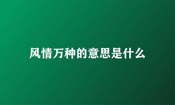 风情万种的意思是什么