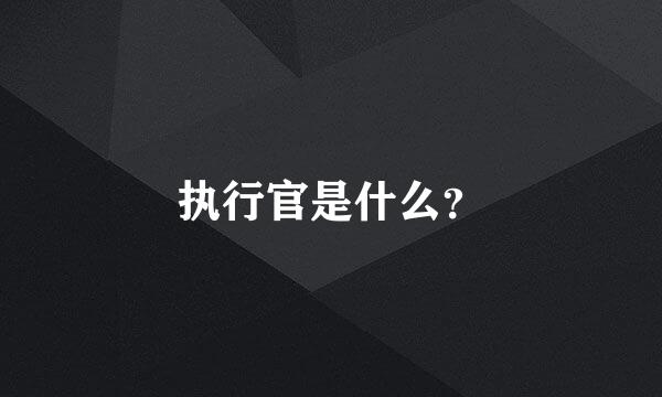 执行官是什么？