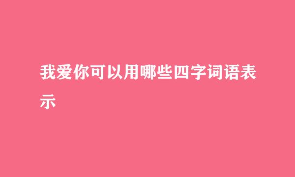 我爱你可以用哪些四字词语表示