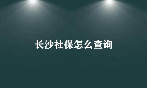 长沙社保怎么查询