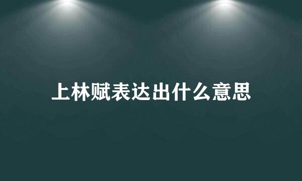 上林赋表达出什么意思