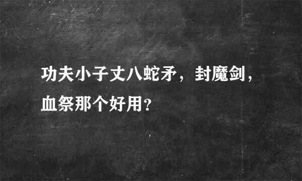 功夫小子丈八蛇矛，封魔剑，血祭那个好用？